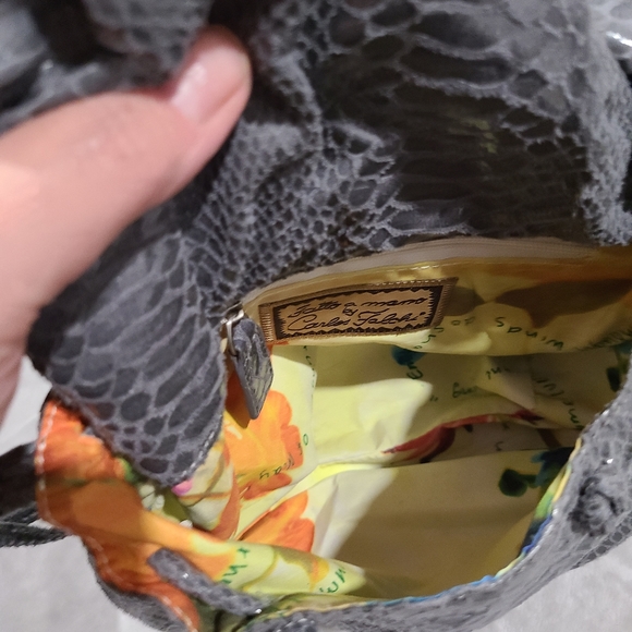 Carlos Falchi fatto a mano phython print mettalic crossbody bag - Picture 4 of 7